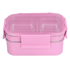 Stainless Steel Lunch Box, Double Wall Insulated Lunch Box, Snackle Box Container for Outdoor Lunches, Large Salads, Some Nuts and Fruits (Pink)