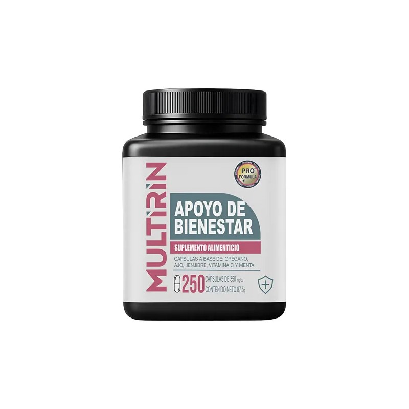 Multirin 250 Cápsulas Orégano Ajo Jengibre Vitaminac Menta