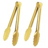 XEVOM 2 Pack 9 Inch Serving Tongs,Gold Salad Buffet Tongs,Stainless