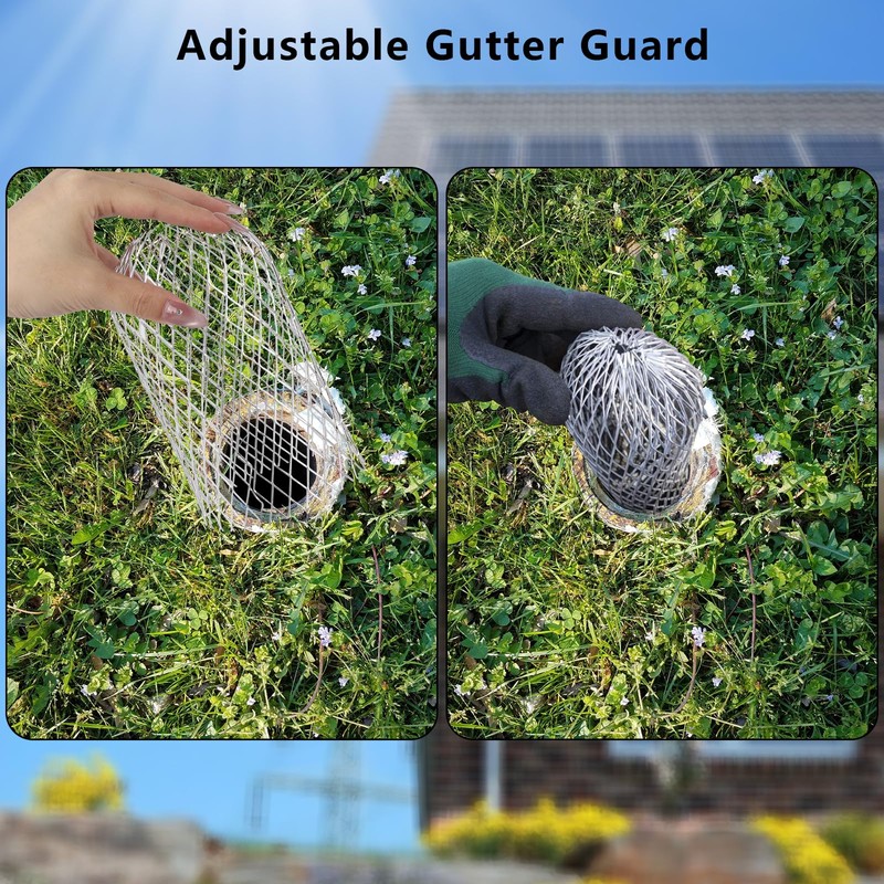 8 PCS Gutter Downspout Guard, Expandable Gutter Screen Aluminium Downspout