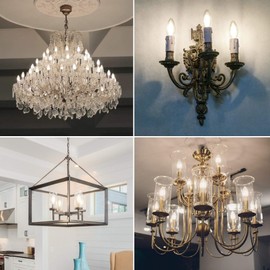 Cotanic Dimmable E12 Candelabra LED Bulbs, 60W Equivalent,4000K Daylight,600LM Ceiling Fan Light Bulb,C35 Filament Chandelier Light Bulbs B11 Candle Lights with Clear Glass,Pack of 6