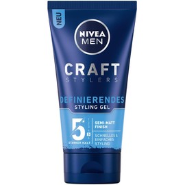 NIVEA MEN Hair Gel with Semi Matte Finish, Easy Hair Styling with Strong Hold for Men with Vitamin E, Craft Stylers Defining Styling Gel (150ml)
