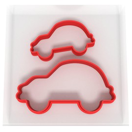 Custom Cutters Car Shape Cookie Cutters | Plastic Cutters for Baking, Fondant, Clay, Pastry, Icing, Jewellery (5CM + 8CM)