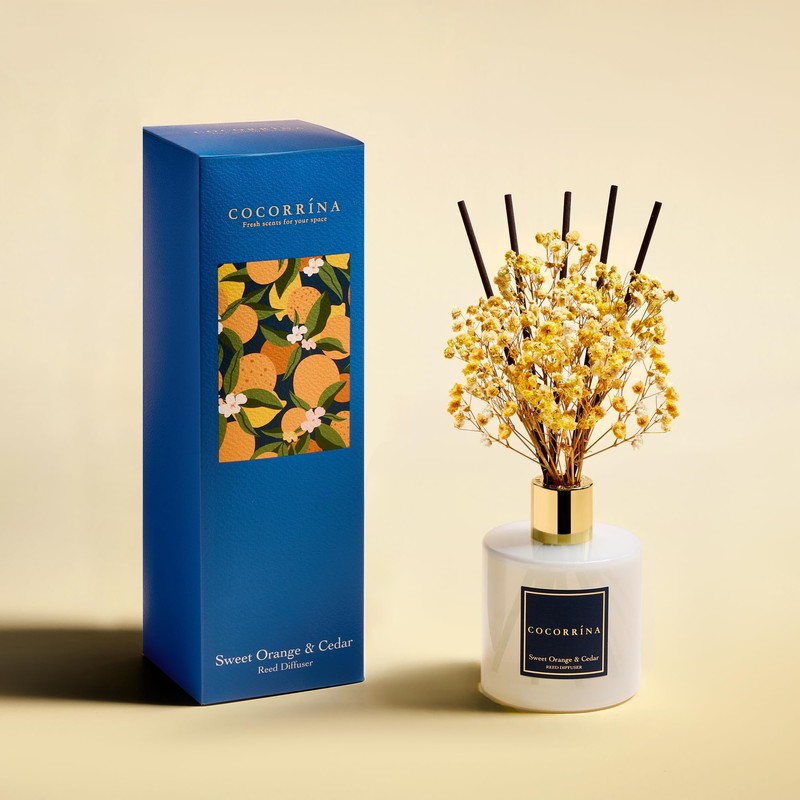 COCORRÍNA Reed Diffuser - Sweet Orange & Cedar 6.7 Fl.oz