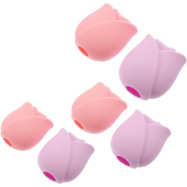 BESTYASH Fundas De Silicona Para Brochas De Maquillaje Juego De 6 Color Rosa Y PúRpura, Evitan El Polvo En Las Cerdas, PortáTiles Para Viajes