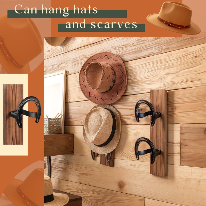 DoubleFill 2 Packs Cowboy Western Hat Rack Cowboy Hat Holder