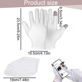 KEQAR Feuchtigkeitsspendendes zweiteiliges Set, Feuchtigkeitshandschuhe und Fußabdeckungen, Feuchtigkeitsspendende Baumwolle Spa Lotion Handschuhe