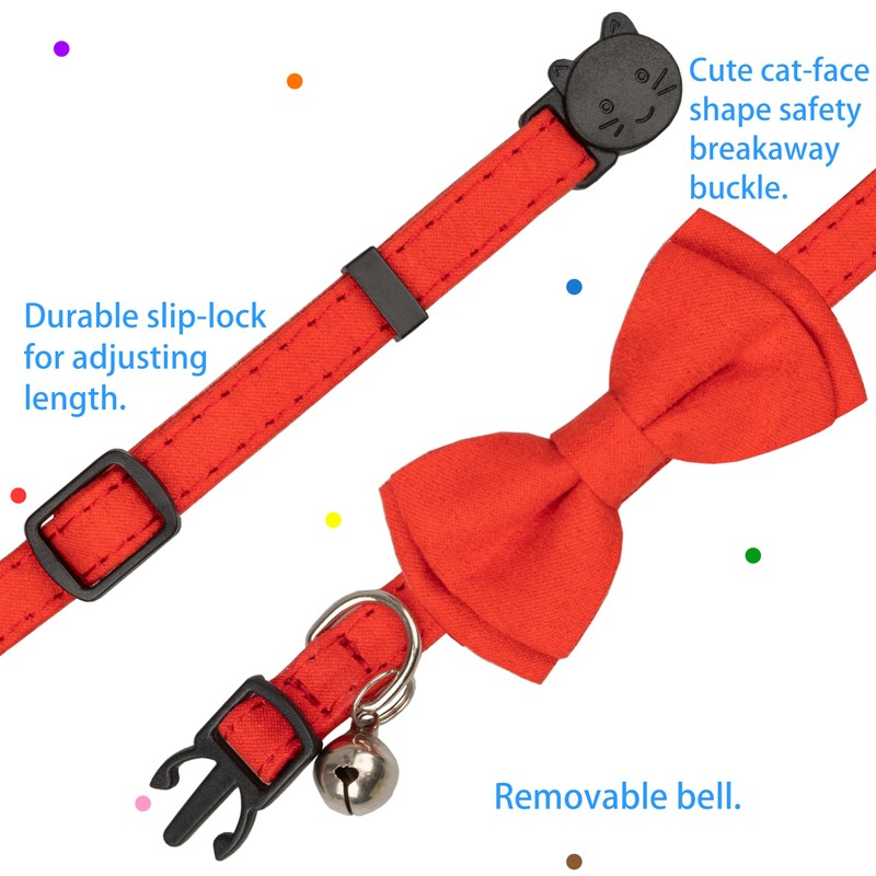 Gyapet Cat Collar with Bow Tie Bell Breakaway Kitten Small