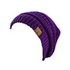 C.C Gorro de punto trenzado, grueso, suave, elástico, cálido, Violeta