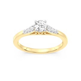 GILDED 1/2 ct. T.W. Lab Diamond (SI1-SI2 Clarity, F-G Color) and Sterling Silver Engagement Ring