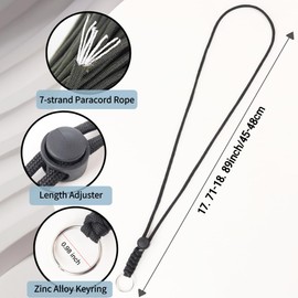 Anjiucc 20pcs Braided Lanyard Keychain, Neck Badge Lanyard with Keyring Adjustable Length for Keys Whistle ID Card Holder (Multicolour)