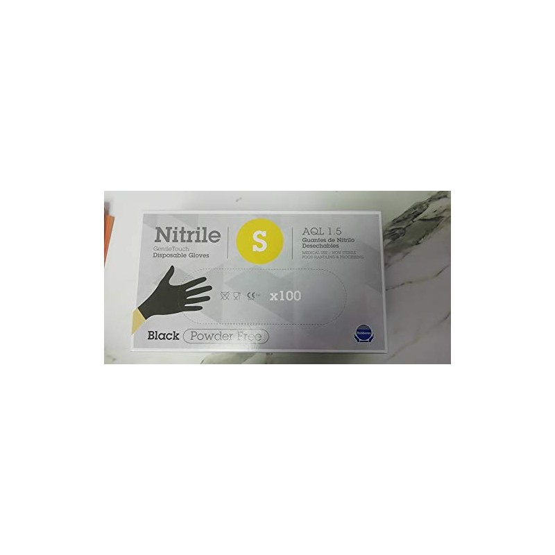 Gentle Touch 0644 Glove Disposable Nitrile, Size S, Black