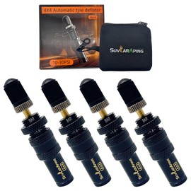 Maisoon Tire Deflator, Adjustable Automatic Tire Deflator Kit 10-30 PSI, Screw-on Air Down Tools Offroad Accessories,for Jeep, Car, Truck, Motorcycle, and ATV Tires.Storage Pouch(Set of 4).Black.