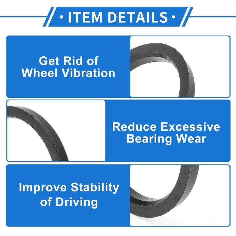 VekAuto 93.1mm to 78.1mm Car Wheel Hub Centric Rings Black