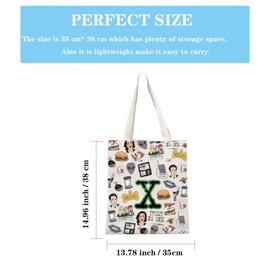 JTOUK Crime Mystery Drama TV Gift Alien Sci-Fi Gift Ufo Lover Gift X TV Show Merchandise Tote Bag for TV Series Fans (Xfile Pattern Tote EU)