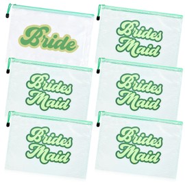SOIDRAM 6PCS Bridesmaid Makeup Bag Clear Zippered Bag Bridesmaid Proposal Gifts Cosmetic Pouch for Wedding Party Favors Bachelorette Party Decorations Toiletry Organizer Bag Cosmetic Case Gift
