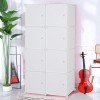 4-Tier Closet Storage Cabinet - White, 8-Cube, Hanging Rod &