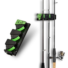 TORIOX Expandable Fishing Rod Holder,Wall-Mounted Fishing Rod & Cambos Rack for Garage – UV Silicone Spring Clip, Space-Saving Storage Rack with Free Lue Holder