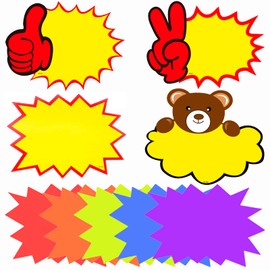 90 Sheets Price Tags Fluorescent Fluorescent Sign Paper, Blank Star Shape Various Bright Colour Display Sales Price Cards for Business and Supermarket