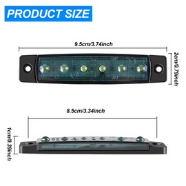AOXLFU 10pcs Blue 12V 6LED Trailer Side Marker Indicator Lights 3.8" Waterproof Front Rear Signal Side Clearance Marker Light for Trailer Truck Front Rear Van Pickup Rv Camper Boat…