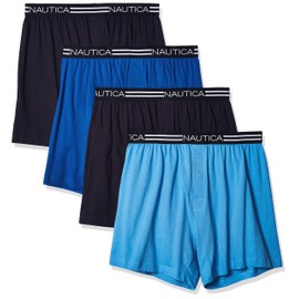 Nautica Men's 4 Pack Classic Cotton Loose Knit Boxer, Multicolor, XX-Large