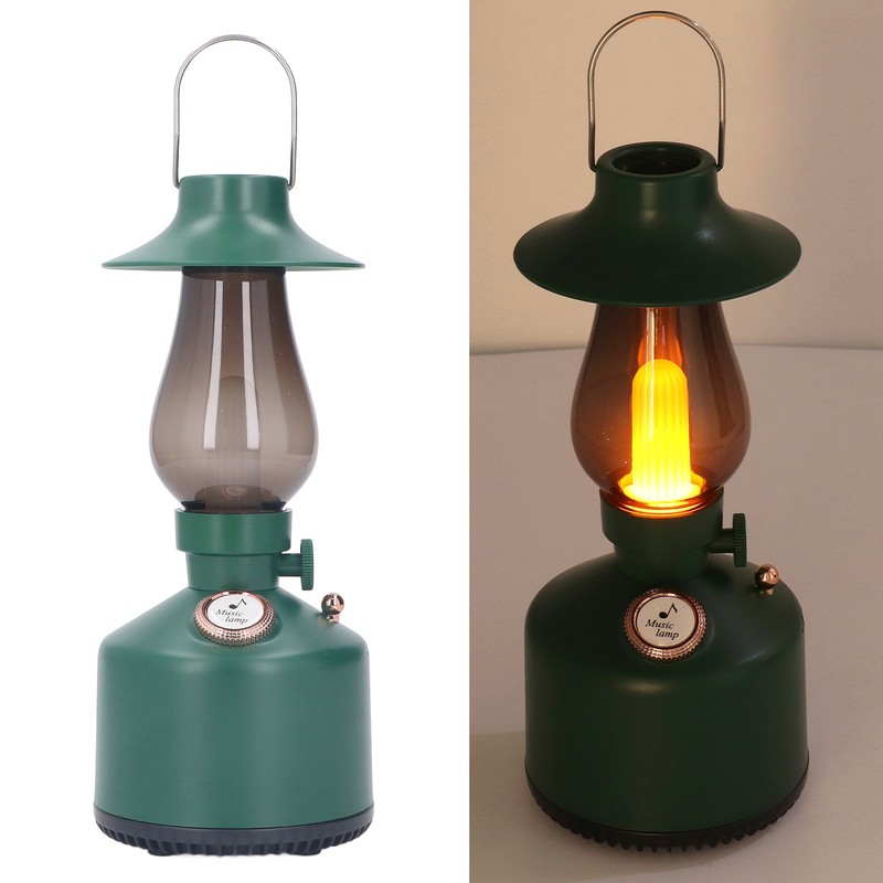 Hanging Hand Lantern Bluetooth Music with 1200MAH Battery Retro Camping
