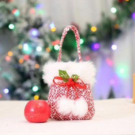 AIXXCUVQ Gift Bag Sturdy Flannel Fabric Christmas Decoration Bag Friendly And Cute Cloth Christmas Eve Hand-held Bag Candy Bag, snowman