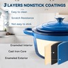 Miereirl 6 Quart Enameled Dutch Oven Pot with Lid, Cast