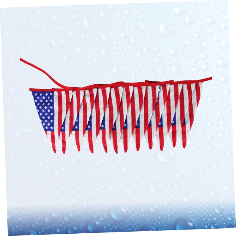 jojofuny 2pcs 12 12-Pennant American Flag Banner Star Stripe Pull