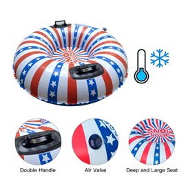 Snow Tube, Snow Sled for Kids and Adults, Cold Resistant Inflatable Snow Tube, Thickened Heavy Duty Sleds for Winter with Handles Snow Toys Snow Sleds for Family Activities Outdoor (35.1)