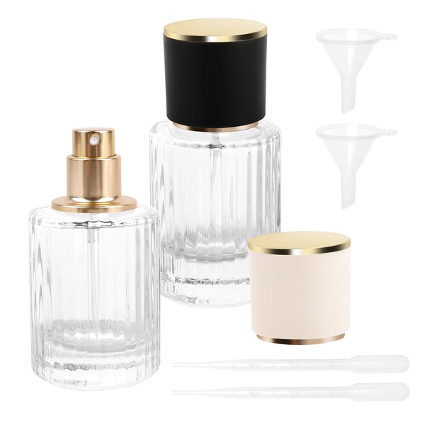Tikplus Parfümzerstäuber, 2 Stück Parfüm Abfüller Glas, Nachfüllbar Parfüm Flaschen,