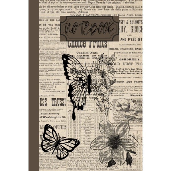 Notebook: Dark Academia Aesthetic Vintage Lined White Pages Notebook For