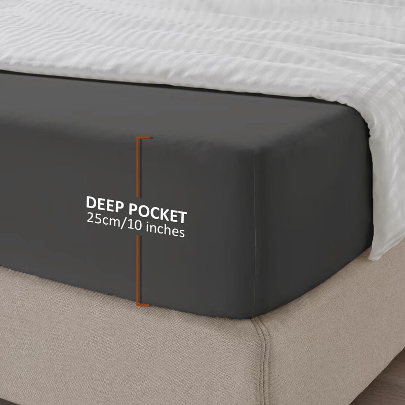My home store Fitted Sheet 25 cm Deep Brushed Microfiber