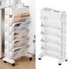 Naroote Movable Bookshelf Large Capacity Rotatable Removable Plastic Practical Rolling