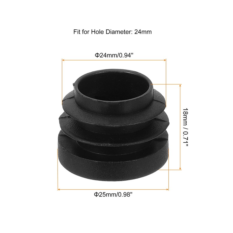 sourcing map 36 Pcs Round Plastic Plug, Tubing End Cap