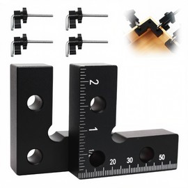 Angle Tensioner 90° Positioning Clamp OBDKCAN Mini Positioning Angle Right Angle Measuring Clamp for Carpenter's Tool, 59 mm Woodworking Clamp with Precision Angle (Black)