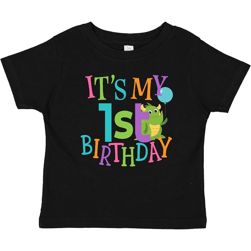inktastic Cute First Birthday Monster 1 Year Old Baby T-Shirt