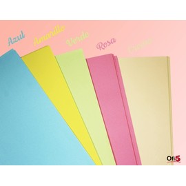 Hojas De Color Pastel Paquete Surtido Con 200 hojas con 5 Colores diferentes