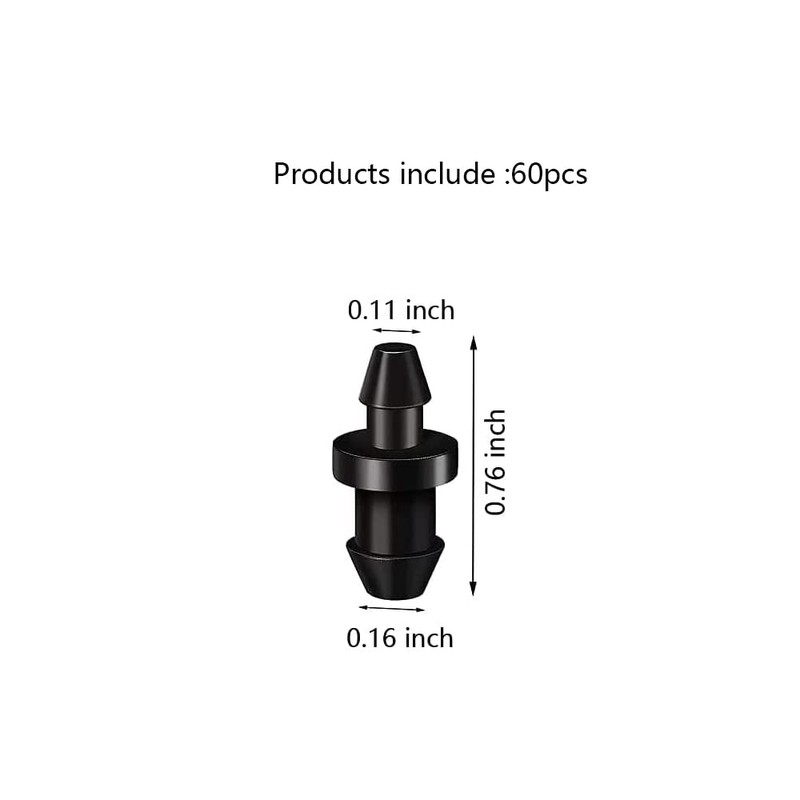 60 Pieces Drip Irrigation 1/4" Barbed Tubing End Plugs,Barbed Connectors