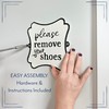 AuldHome Design Cast Iron Sign: Please Remove Your Shoes; Farmhouse