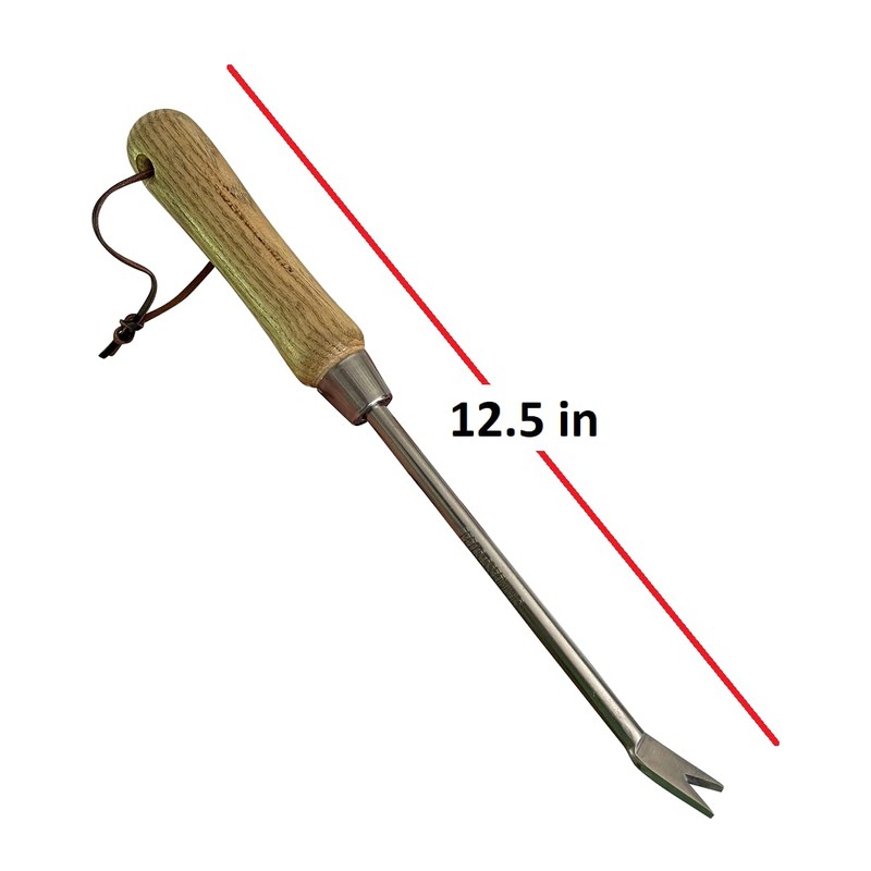 Garden Guru Eco Dandelion Weeder Tool with Ergonomic Wood Handle