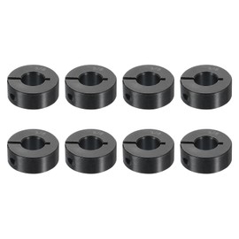 QUARKZMAN 8 Stück Einzelne Split-Wellenkragen 3/8" Bohrung Ein-Stück-Klemmwellenkragen, 7/8" Außendurchmesser, 11/32" Dicke, Schwarzoxid-Stahl Set-Schraubenkragenklemme