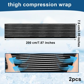 2 Pcs Hamstring & Thigh Compression Wraps, Adjustable Thigh Compression Sleeve, Quad & Thigh Support for Men and Women, Versatile Compression Bandage Sleeve for Thigh, Knee, Calf, Arm