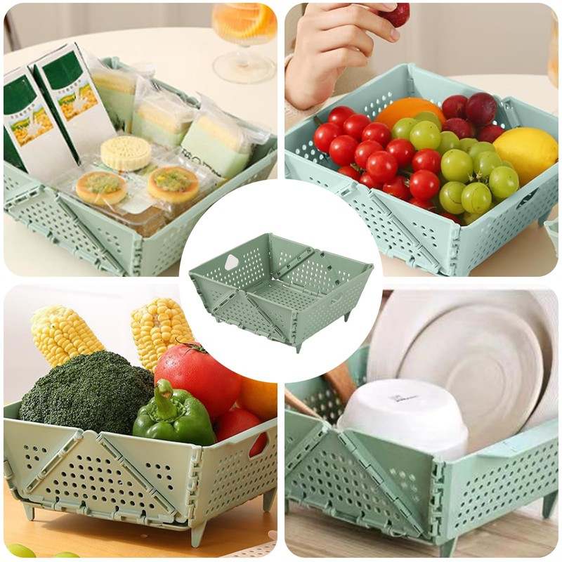1Pc Extendable Collapsible Colander Lightweight Useful Sink Drainage Basket Convenient
