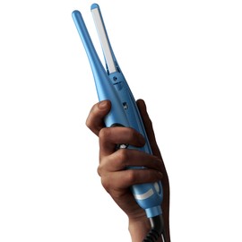 ORYNNE 3/10'' Small Pencil Flat Iron for Short Hair, Pixie Cut, Edges. 5s Ultra Fast Heat Up, 270℉-450℉ Adjustable Temperatures, Tourmaline Ceramic & Ionic Technology, Dual Voltage for Travel, Blue