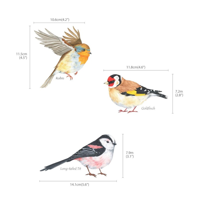 DECOWALL DS-8038 Small Birds Wall Sticker, Wall Decoration for Living