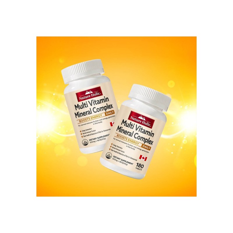 Natureholic Multivitamin & Mineral Complex 1 bottle (180 tablets), 6-month