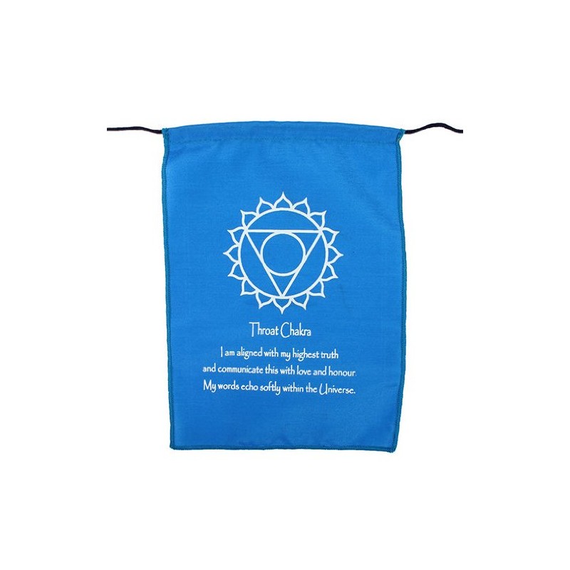 Bunting, flags & batiks regenbogenfarbenes chakra symbol und mantra bestätigungs