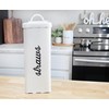 AuldHome Farmhouse Enamelware Straw Holder (White); Rustic Metal Straw Storage