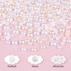 2160 Pcs Resin Half Round Pearls Kit, 1.5-5mm White &